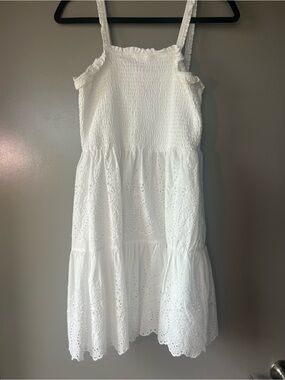 Steve Madden White Eyelet Tiered Sundress